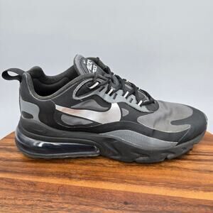 Nike Air Max 270 React Shoes Mens 8 Black Gray Lace Up Running Athletic Sneakers